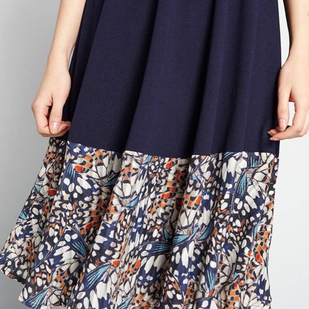 ModCloth A Blue Mood Fit and Flare Dress - Picture 3 of 6